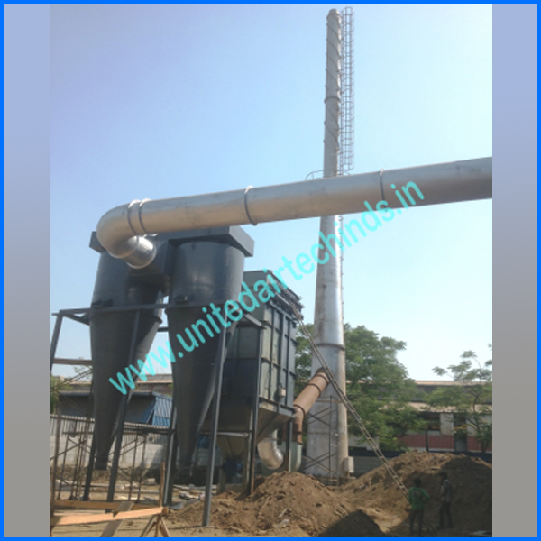 DUST EXTRACTION SYSTEM WITH DUAL CYCLONE SEPERATOR, 
            BAG FILTER CENTRIFUGAL BLOWER AND CHIMINEY